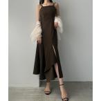 「Louere」 キャミソールワンピース MEDIUM ブラウン レディース