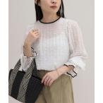 ブラウス シャツ 「大人気シリーズの最新作」バック釦配色ギャザーブラウス レディース