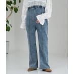 マタニティ 「産前・産後対応」マタニティ／ピンタックデニムフレア2　647410