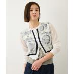 カーディガン ヴィンテージスカーフプリントカーディガン/セットアップ対応・イージーケア レディース