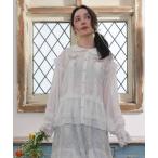 ブラウス シャツ ブルゾン風フリルシアブラウス レディース