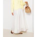 スカート ウォッシャブルシアーボリュームフレアロングスカート