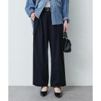 スラックス パンツ ストレッチ 2タック ウエストゴムパンツ レディース