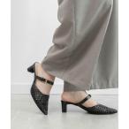 パンプス メッシュストラップミュールパンプス