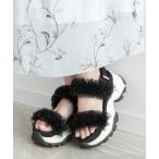 サンダル ボリュームチュールフリルスポーツサンダル レディース