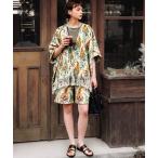 パンツ 花柄 ハーフパンツ レディース