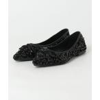 ショッピングスパンコール フォーマルシューズ 尖ったスパンコール＆リボンのフラットシューズ通勤やパーティーシューズ レディース