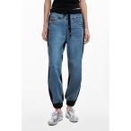 [Desigual] тренировочный брюки X-LARGE черный × голубой женский 