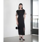 「Leja」 半袖ワンピース MEDIUM ブラック レディース