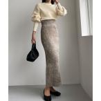 「Louere」 ニットスカート SMALL ベージュ レディース