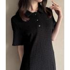 「junoah」 半袖ワンピース MEDIUM ブラック レディース
