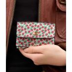 財布 エッセンシャル ミニ トライフォールド ウォレット・ストロベリー プリント レディース