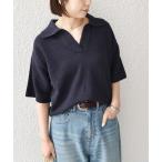 ニット セーター SHIPS Colors:「手洗い可能」パイル スキッパー 5分袖 ニット レディース