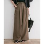 ワイドパンツ パンツ アシメデザインベルトパンツ レディース