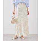 スカート 細見えバイアスサテンドットスカート