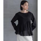 ブラウス シャツ アシメペプラムブラウス レディース