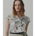 ブラウス シャツ バロックスカーフプリントブラウス レディース