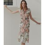 ワンピース バロックスカーフプリントワンピース