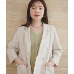 ジャケット テーラードジャケット 「osono」べこべこ金釦綿麻テーラードジャケット レディース