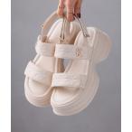 サンダル 厚底モノグラムキルティングサンダル レディース