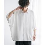 シャツ 接触冷感 とろみビッグシルエットドルマン半袖シャツ メンズ レディース