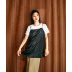 キャミソール 皺サテンスクエアキャミ　664765