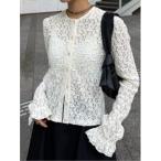 カーディガン タックショルダーレースカーデ レディース
