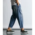  джинсы LINEN BLEND WEBBING BELT WIDE DENIM: лен . стрейч 2 tuck легкий широкий конический Denim брюки 