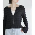 ショッピングカーデ カーディガン 「洗える」Mewl / ミュール ミニフリル2WAYカーデ レディース