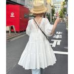 「Alley by w closet」 半袖ワンピース FREE オフホワイト レディース