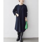 「SHIPS any」 長袖ワンピース ONE SIZE ネイビー レディース