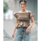 「NATURAL BEAUTY BASIC」 半袖ブラウス MEDIUM ブラウン レディース