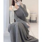 「mily bilet」 ニットワンピース LARGE グレー レディース