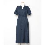 「NATURAL BEAUTY BASIC」 半袖ワンピース SMALL ネイビー レディース