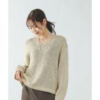 ニット セーター リネンコットンMIXVネックプルオーバー長袖/636123 レディース