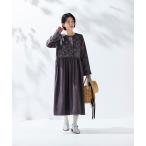 ショッピングミモレ丈 ワンピース サニークラウズ　桜の花刺しゅうワンピース「レディース」