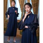 「RUIRUE BOUTIQUE」 長袖ワンピース L ネイビー レディース