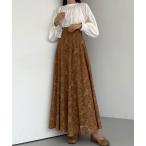 「Louere」 フレアスカート LARGE ブラウン レディース