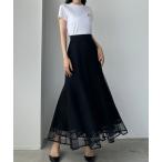 「Louere」 フレアスカート MEDIUM ブラック レディース