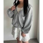 [apres jour mignon] Zip выше Parker X-LARGE. серый женский 