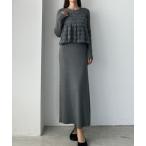 「Louere」 ニットワンピース MEDIUM チャコール レディース