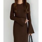「callautia」 ニットワンピース MEDIUM ブラウン レディース