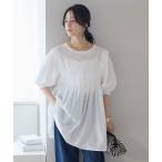 ブラウス シャツ 「India Fabric」2WAYコットンシャーリングブラウス レディース