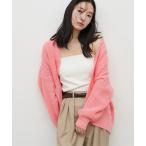 カーディガン 「LARUTA」ドロップショルダー片畦ニットカーディガン レディース
