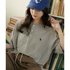  свитер вязаный U.S. POLO ASSN. × PUBLUX/ You e spo нижний sn[ контакт охлаждающий ] специальный заказ застежка с планкой summer вязаный ограничение развитие 