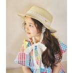  шляпа шляпа [UV cut ] кружевная лента канотье Kids ребенок девочка 
