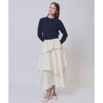 スカート 麻調ティアードスカート