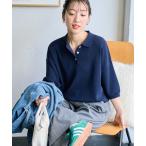 ニット セーター 限定展開　サマーニット 半袖 ポロシャツ レディース