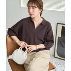 ニット セーター 限定展開　半袖 ポロ襟 スキッパー サマーニット レディース