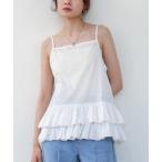 キャミソール コットンフリルキャミトップス